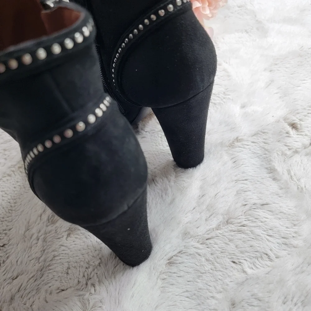 Tabitha Simmons Leather Upper Suede‎ Ankle Lace Up Studded Accent Boots Size 37